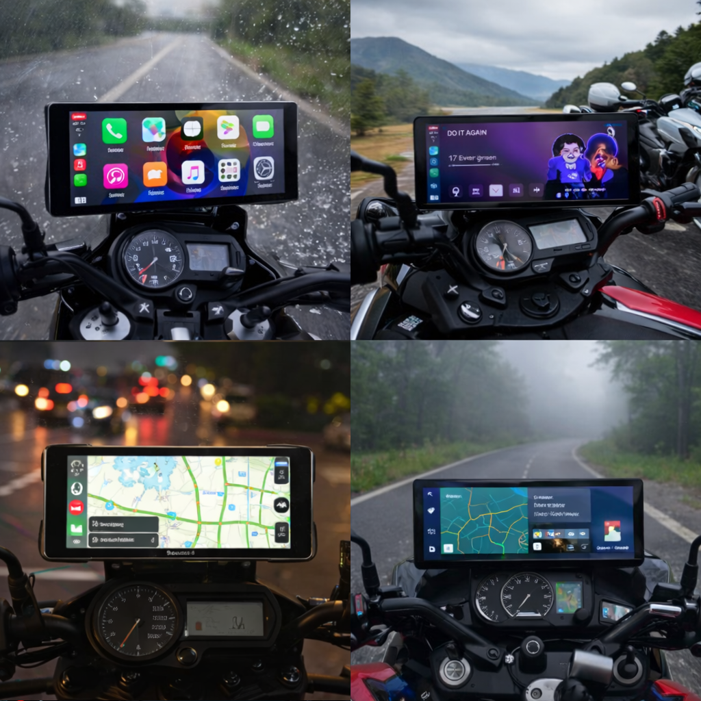 Écran Universel Moto Compatible avec Apple CarPlay® et Android Auto™