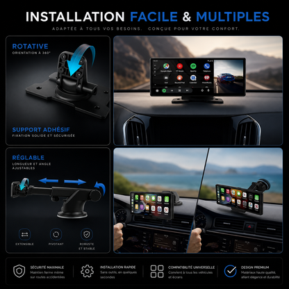 Écran Universel Auto Double Caméras