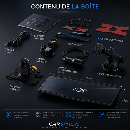 Écran Universel Auto Double Caméras