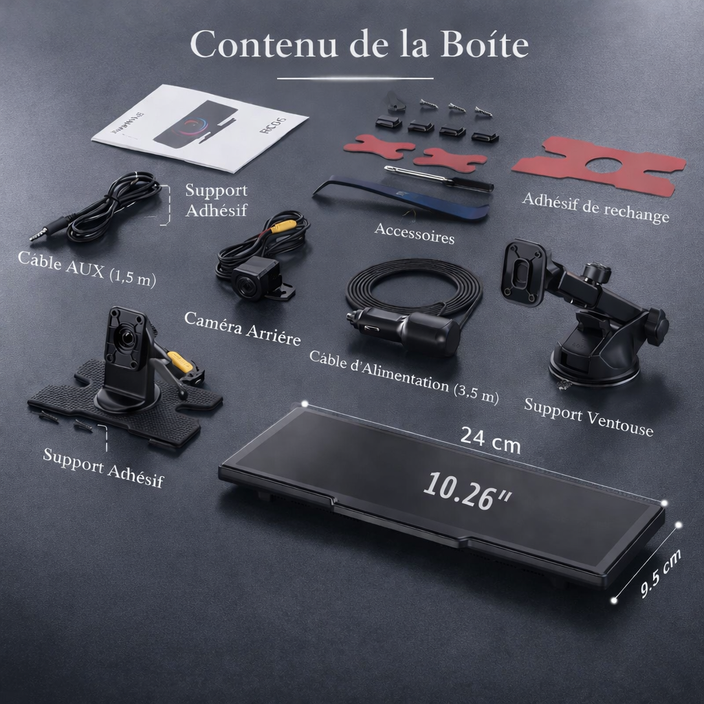 Écran Universel Auto Compatible avec Apple CarPlay® et Android Auto™ avec caméra